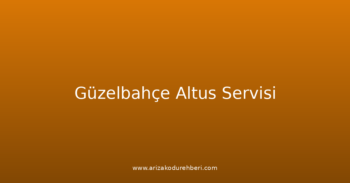 Güzelbahçe Altus Teknik Servisi