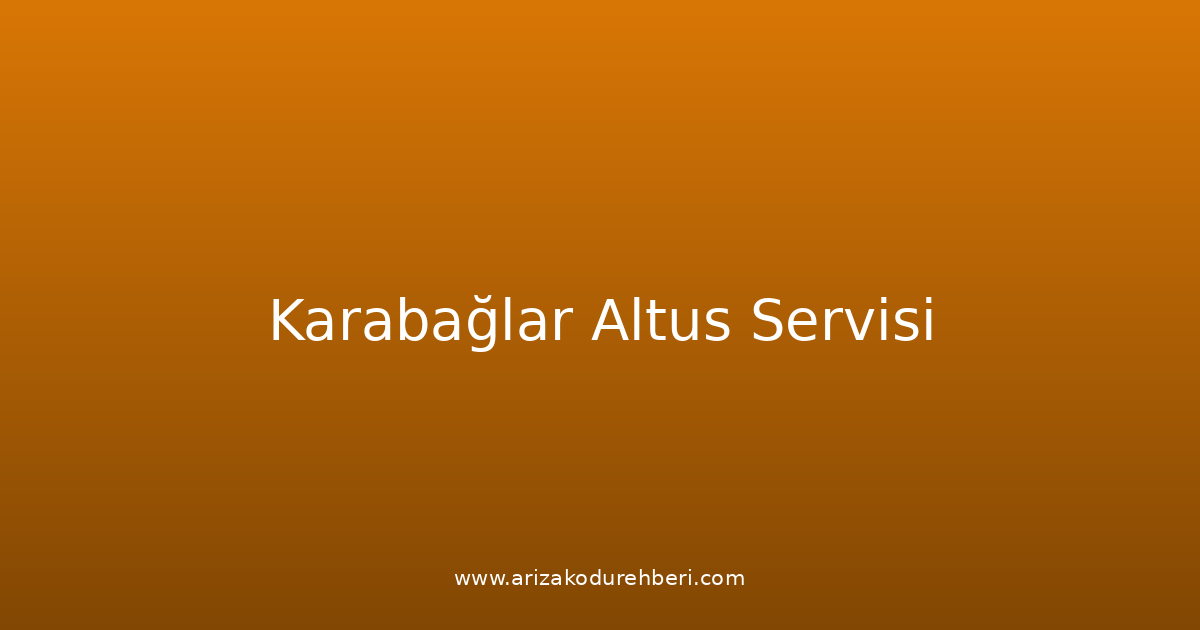 Karabağlar Altus Teknik Servisi